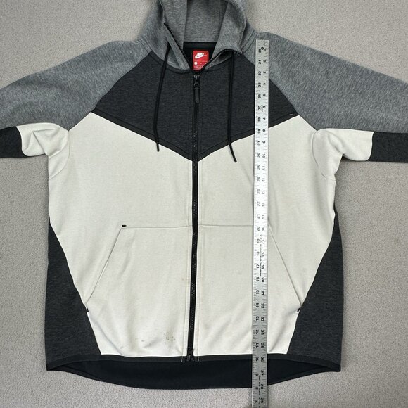 Nike Tech Fleece Full-Zip 2 Tone Grey Ivory Hoodie Jacket Men’s Size XL 885904 - Picture 9 of 11